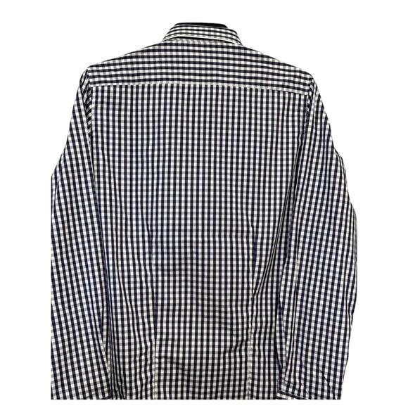 Pennington & Bailes Gingham Button Up Shirt Long Sleeve Collar Blue White S NWT - Picture 6 of 8